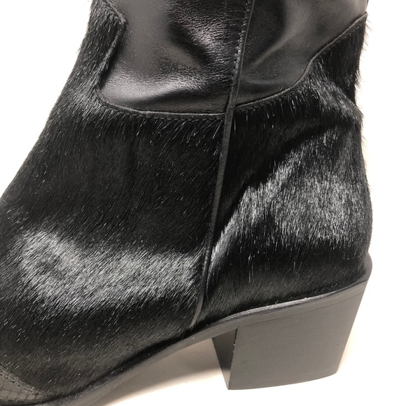 New Aquatalia Leather Calf Hair Snakeskin Boots - Picture 3 of 10